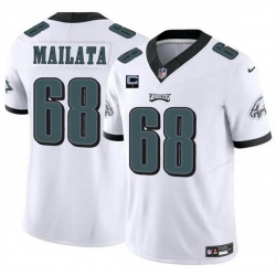 Men Philadelphia Eagles 68 Jordan Mailata White F U S E With 1 Star C Patch Vapor Untouchable Limited Stitched Football Jersey