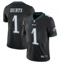 Men Philadelphia Eagles Jalen Hurts 1 Limited Black Vapor Untouchable NFL Jersey