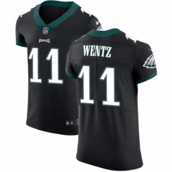 Mens Nike Philadelphia Eagles 11 Carson Wentz Black Alternate Vapor Untouchable Elite Player NFL Jersey