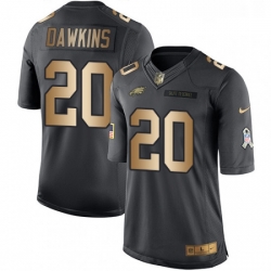 Mens Nike Philadelphia Eagles 20 Brian Dawkins Limited BlackGold Salute to Service NFL Jersey