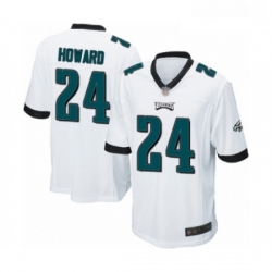 Mens Philadelphia Eagles 24 Jordan Howard Game White Football Jersey