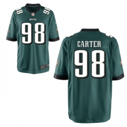 Men's Philadelphia Eagles Jalen Carter #98 Green Vapor Limited Stitched NFL Jersey