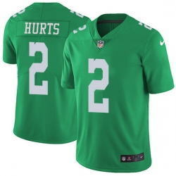 Nike Eagles 2 Jalen Hurts Green Men Stitched NFL Limited Rush Jersey