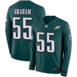 Nike Eagles #55 Brandon Graham Midnight Green Team Color Men Stitched NFL Limited Therma Long Sleeve Jersey    u526F u672C