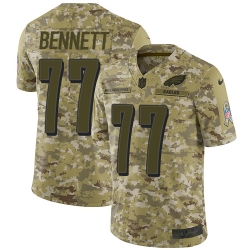 Nike Eagles #77 Michael Bennett Camo Men Stitched NFL Limited 2018 Salute To Service Jersey