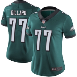 Eagles 77 Andre Dillard Midnight Green Team Color Women Stitched Football Vapor Untouchable Limited Jersey