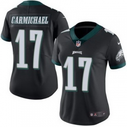 Nike Eagles #17 Harold Carmichael Black Womens Stitched NFL Limited Rush Jersey