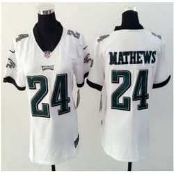 Women New Eagles #24 Ryan Mathews White Stitched NFL New Elite Jersey