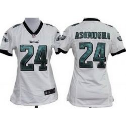 Women Nike Philadelphia Eagles #24 Nnamdi Asomugha White Nike NFL Jerseys