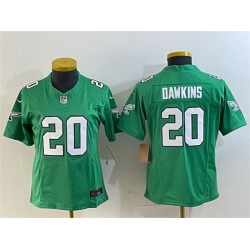 Women Philadelphia Eagles 20 Brian Dawkins Green 2023 F U S E  Stitched Football Jersey  Run Small