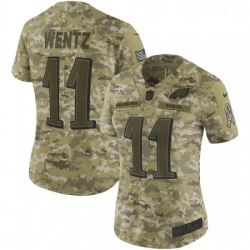 Womens Nike Philadelphia Eagles 11 Carson Wentz Limited Camo 2018 Salute to Service NFL Jersey