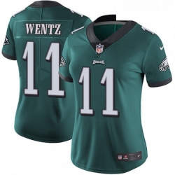 Womens Nike Philadelphia Eagles 11 Carson Wentz Midnight Green Team Color Vapor Untouchable Limited Player NFL Jersey