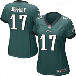 Womens Nike Philadelphia Eagles 17 Alshon Jeffery Game Midnight Green Team Color NFL Jersey