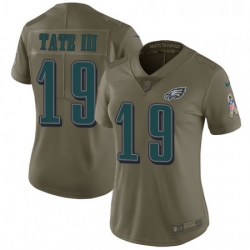 Womens Nike Philadelphia Eagles 19 Golden Tate III Limited Olive 2017 Salute to Service NFL Jerse