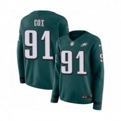 Womens Nike Philadelphia Eagles 91 Fletcher Cox Limited Green Therma Long Sleeve NFL Jersey