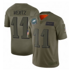 Womens Philadelphia Eagles 11 Carson Wentz Limited Camo 2019 Salute to Service Football Jersey