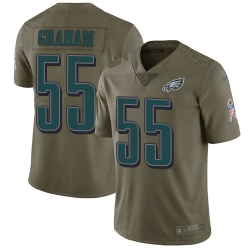 Youth Nike Eagles #55 Brandon Graham Olive Stitched NFL Limited 2017 Salute to Service Jersey