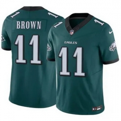 Youth Philadelphia Eagles A.J. Brown #11 Green F U S E Stitched NFL Jersey