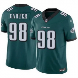 Youth Philadelphia Eagles Jalen Carter #98 Green F U S E Stitched NFL Jersey