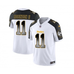 Men Pittsburgh Steelers 11 Allen Robinson II White Black 2023 F U S E  Smoke Vapor Untouchable Limited Stitched Jersey