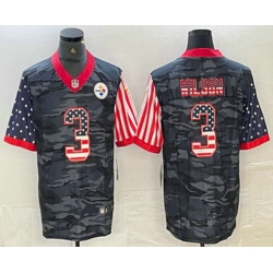 Men Pittsburgh Steelers 3 Russell Wilson USA Camo 2020 Salute To Service Stitched NFL Nike Limited Jersey