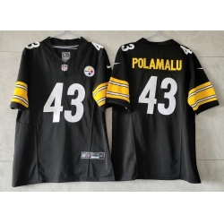 Men Pittsburgh Steelers 43 Troy Polamalu Black 2023 F U S E  Vapor Untouchable Limited Jersey