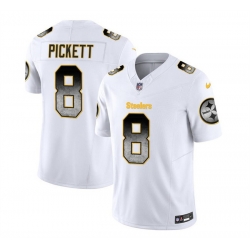 Men Pittsburgh Steelers 8 Kenny Pickett White 2023 F U S E  Smoke Vapor Untouchable Limited Stitched Jersey