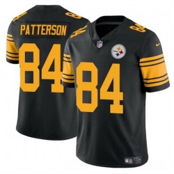 Men Pittsburgh Steelers 84 Cordarrelle Patterson Black Color Rush Limited Stitched Jersey