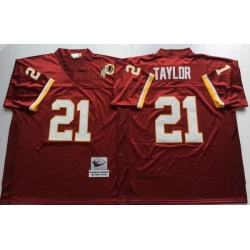 Men Redskins 21 Sean Taylor Red M&N Throwback Jersey