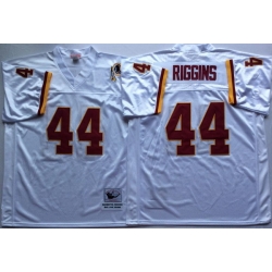 Men Redskins 44 John Riggins White M&N Throwback Jersey