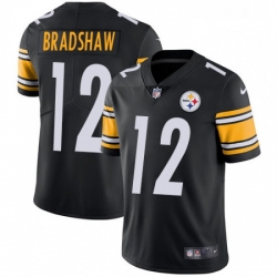 Mens Nike Pittsburgh Steelers 12 Terry Bradshaw Black Team Color Vapor Untouchable Limited Player NFL Jersey