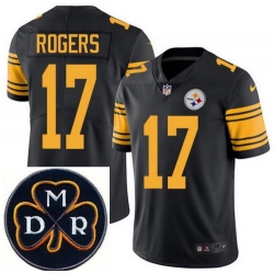 Men's Nike Pittsburgh Steelers #17 Eli Rogers Elite Black Rush NFL MDR Dan Rooney Patch Jersey