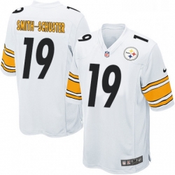 Mens Nike Pittsburgh Steelers 19 JuJu Smith Schuster Game White NFL Jersey