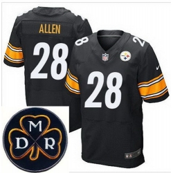 Men's Nike Pittsburgh Steelers #28 Cortez Allen Black Team Color Stitched NFL Elite MDR Dan Rooney Patch Jersey