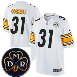 Men's Nike Pittsburgh Steelers #31 Ross Cockrell Elite White NFL MDR Dan Rooney Patch Jersey