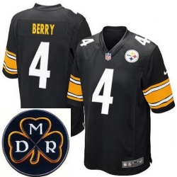 Men's Nike Pittsburgh Steelers #4 Jordan Berry Elite Black NFL MDR Dan Rooney Patch Jersey