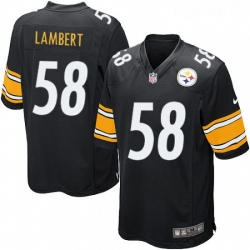 Mens Nike Pittsburgh Steelers 58 Jack Lambert Game Black Team Color NFL Jersey