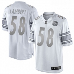 Mens Nike Pittsburgh Steelers 58 Jack Lambert Limited White Platinum NFL Jersey