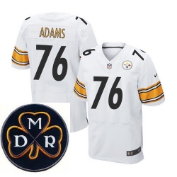 Men's Nike Pittsburgh Steelers #76 Mike Adams White Elite MDR Dan Rooney Patch Jerseys