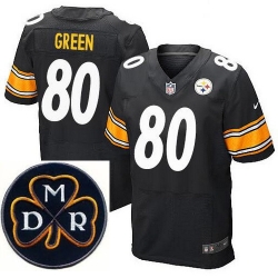 Men's Nike Pittsburgh Steelers #80 Ladarius Green Elite Black NFL MDR Dan Rooney Patch Jersey