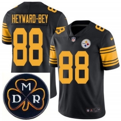 Men's Nike Pittsburgh Steelers #88 Darrius Heyward-Bey Elite Black Rush NFL MDR Dan Rooney Patch Jersey