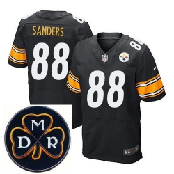 Men's Nike Pittsburgh Steelers #88 Emmanuel Sanders Black Elite MDR Dan Rooney Patch Jerseys