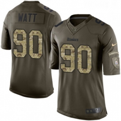 Mens Nike Pittsburgh Steelers 90 T J Watt Limited Green Salute to Service NFL Jersey