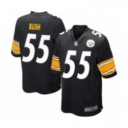 Mens Pittsburgh Steelers 55 Devin Bush Game Black Team Color Football Jersey