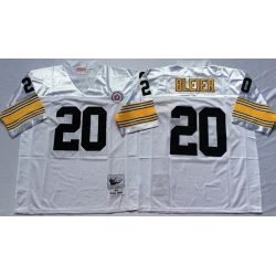 Mitchell And Ness Steelers #20 Rocky Bleier white Throwback Stitched NFL Jersey