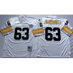 Mitchell And Ness Steelers #63 Dermontti Dawson white Throwback Stitched NFL Jersey