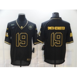 Nike Pittsburgh Steelers 19 JuJu Smith Schuster Black Gold 2020 Salute To Service Limited Jersey