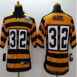 Nike Pittsburgh Steelers #32 Franco Harris Yellow Black Alternate 80TH Throwback Men Stitched NFL Elite Jersey