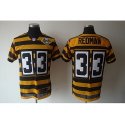 Nike Pittsburgh Steelers 33 Isaac Redman Yellow Black Elite 80TH Anniversary Throwback NFL Jersey