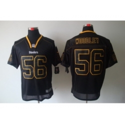 Nike Pittsburgh Steelers 56 Lamarr Woodley Black Elite Lights Out NFL Jersey